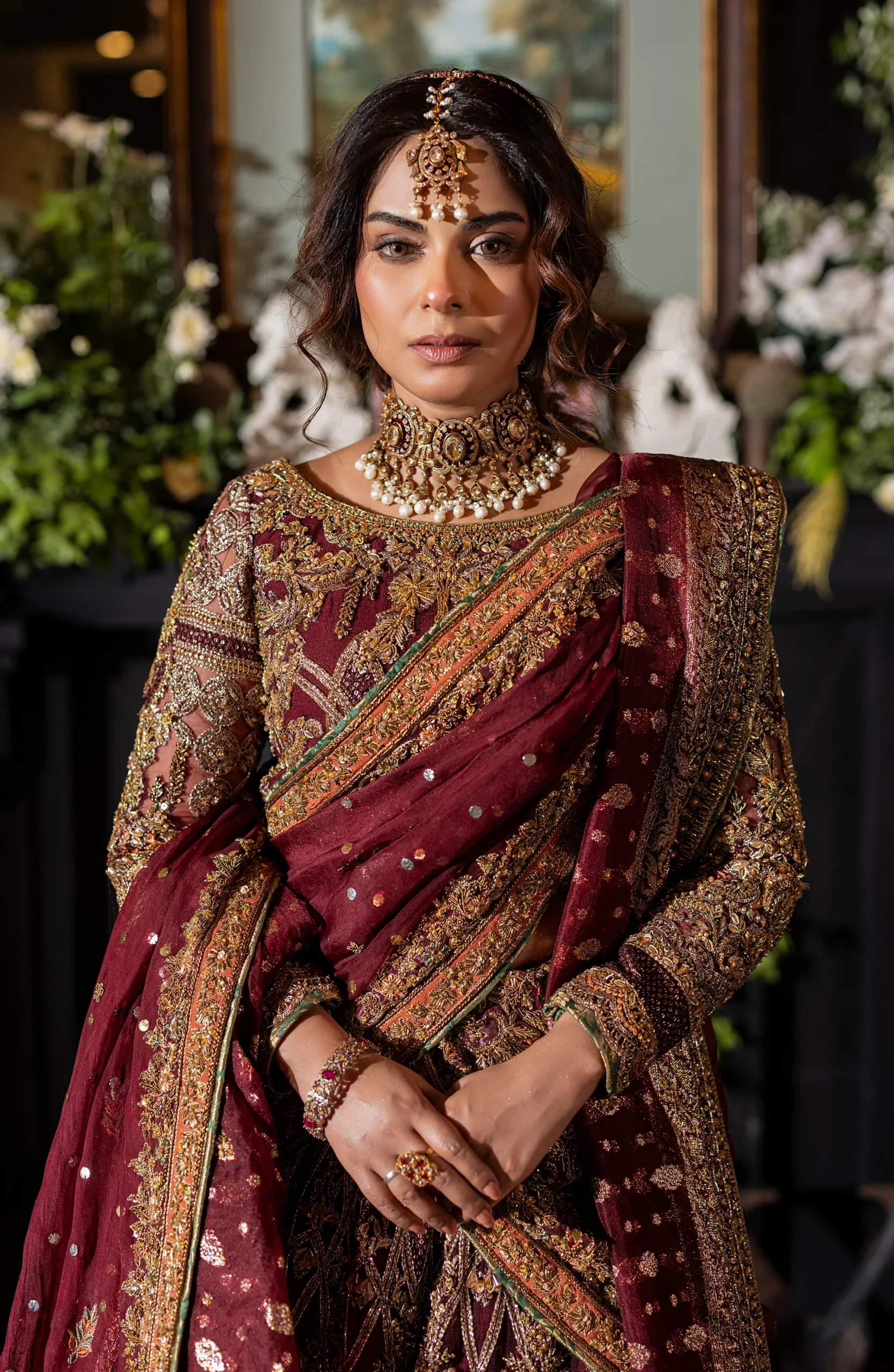 Maroon Choli Lehanga