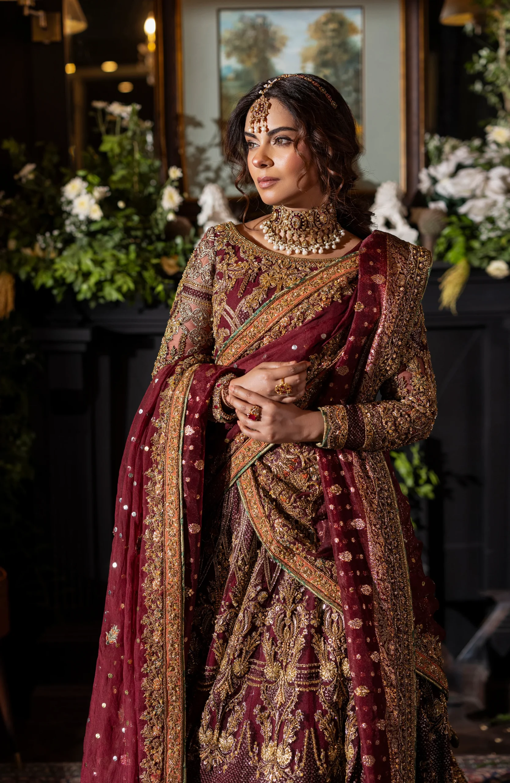 Maroon Choli Lehanga - Image 2