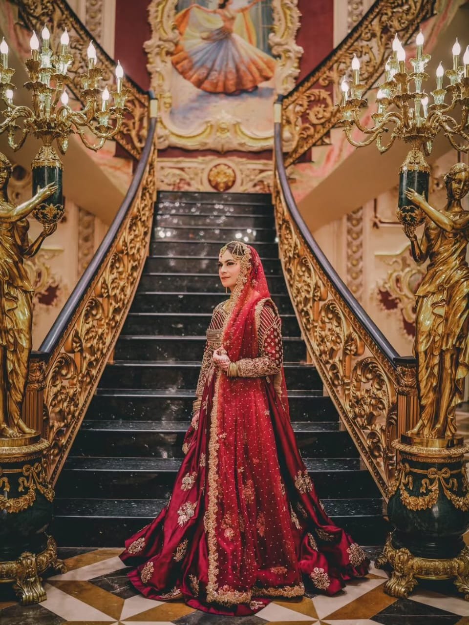 Reddish Maroon Hand-Embellished Sheesha Silk Lehenga Choli with Net Dupatta - Image 3