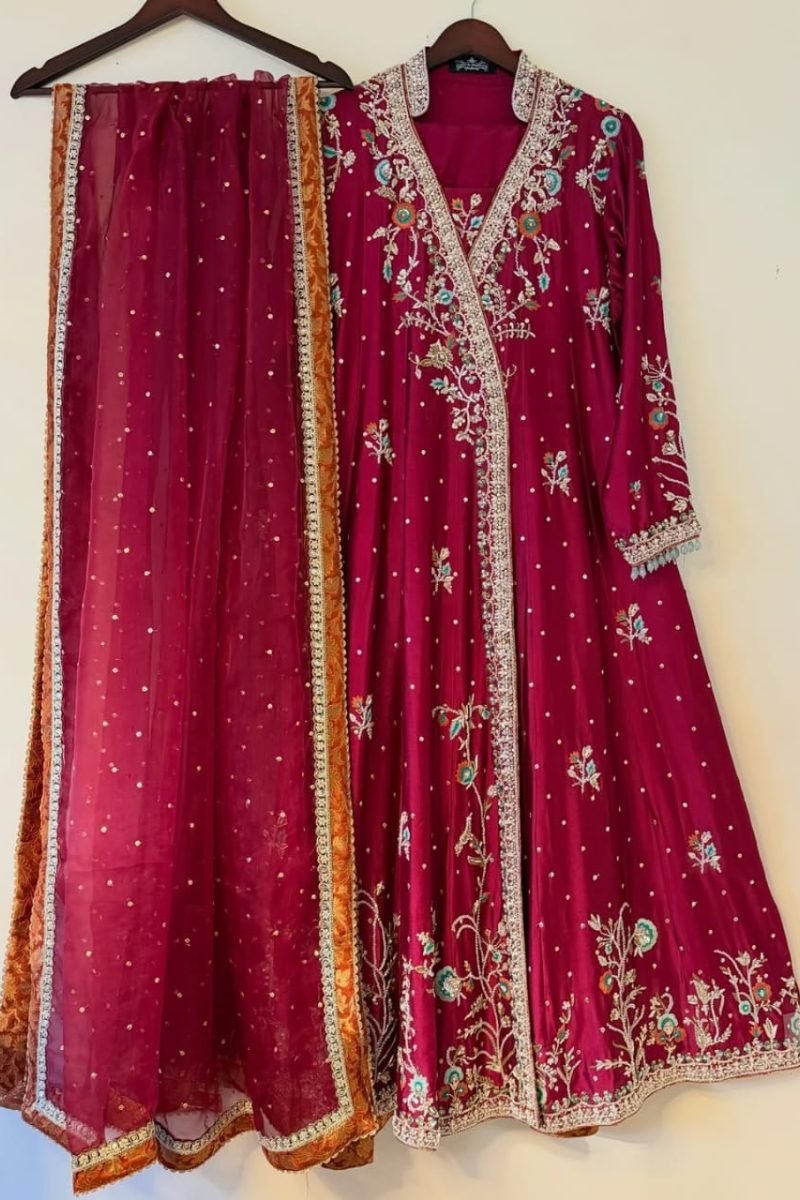 Angrakha Style Maxi in Pure Sheesha Silk